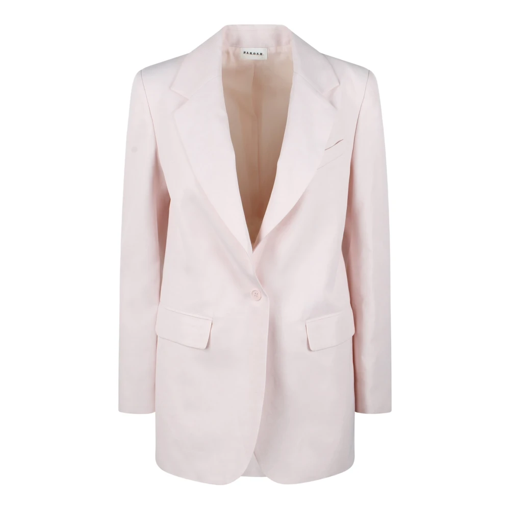 P.a.r.o.s.h. Linneblandad Enkelknäppt Blazer Pink, Dam