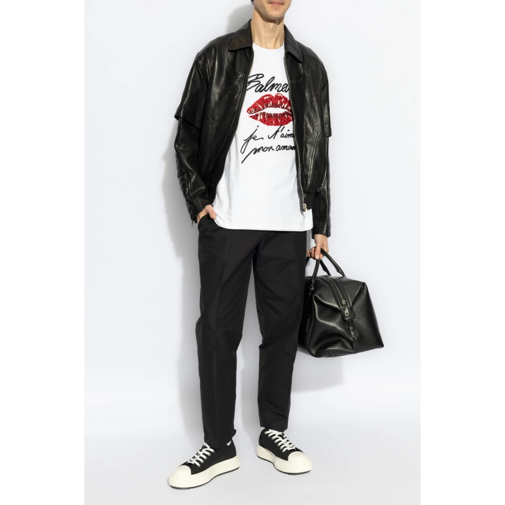 Balmain Leren jas Black Dames