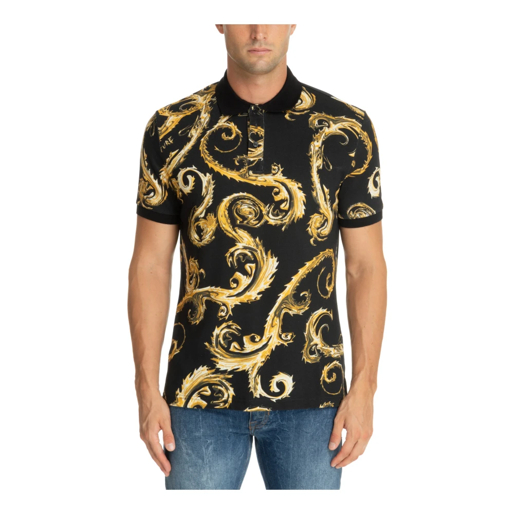 Versace Jeans Couture Abstract Multicolor Polo Shirt Logo Multicolor Heren