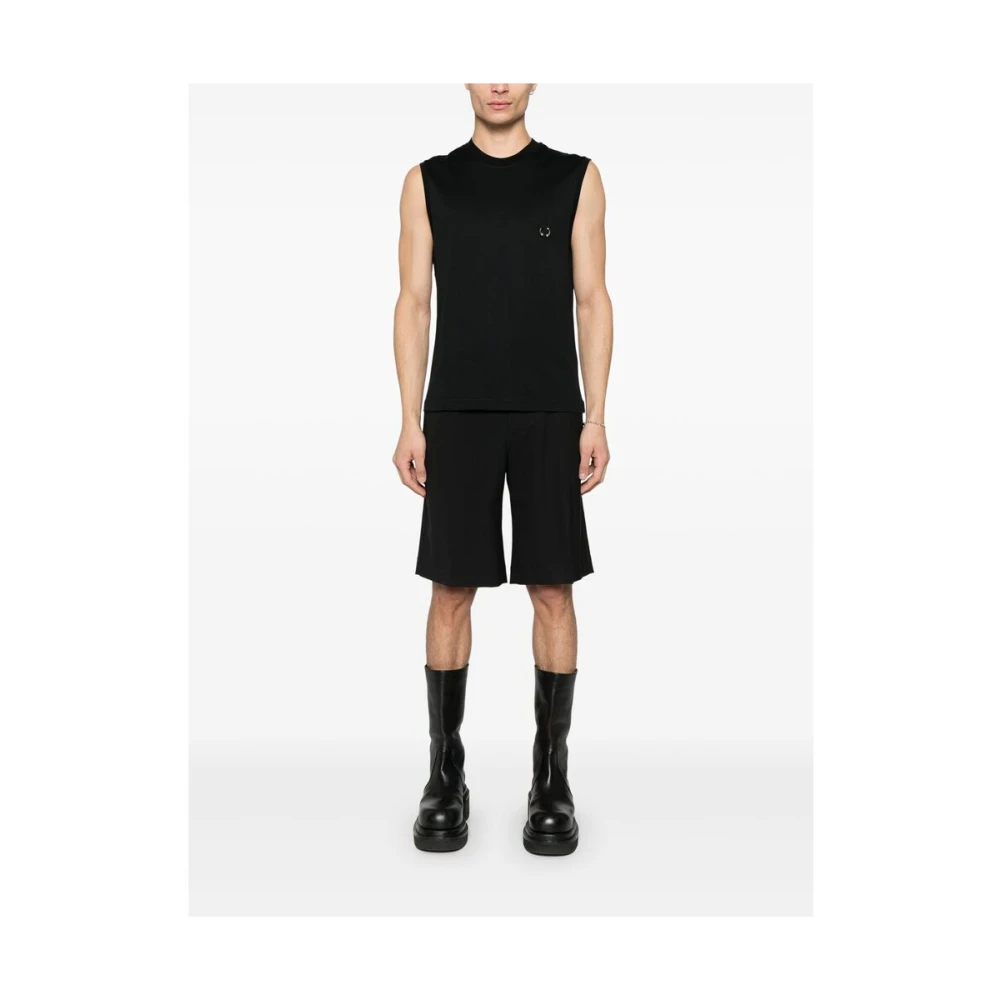 Mugler Zwart Mouwloos Shirt met Ronde Hals Black Heren