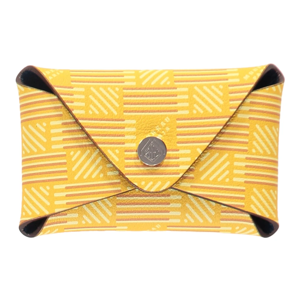 Moreau Paris Logo Detail Leren Kaarthouder Yellow Dames