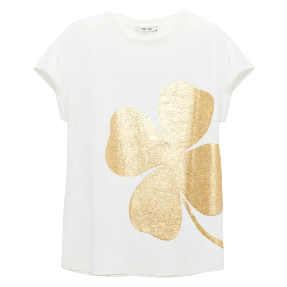 Dorothee schumacher NEW WAY o-neck Shirt met Gouden Print White Dames