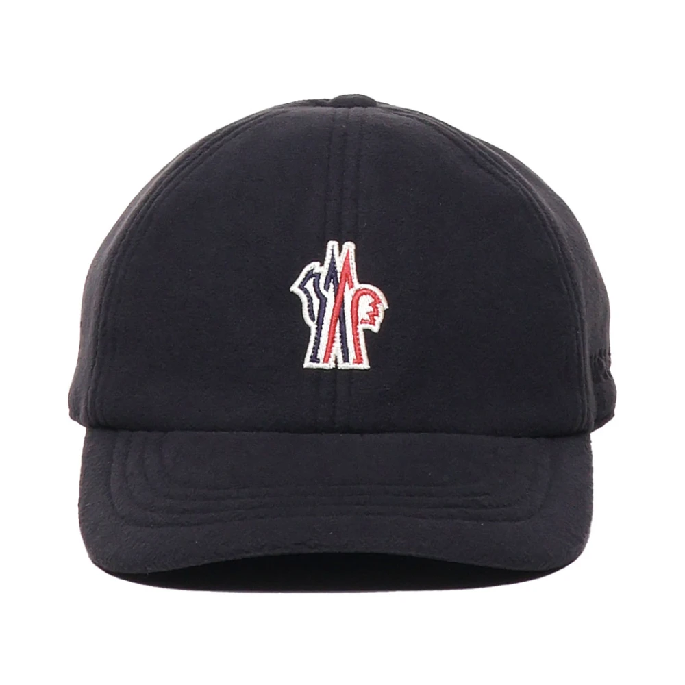 Moncler Zwarte Baseballpet met Voorkantlogo Black Heren