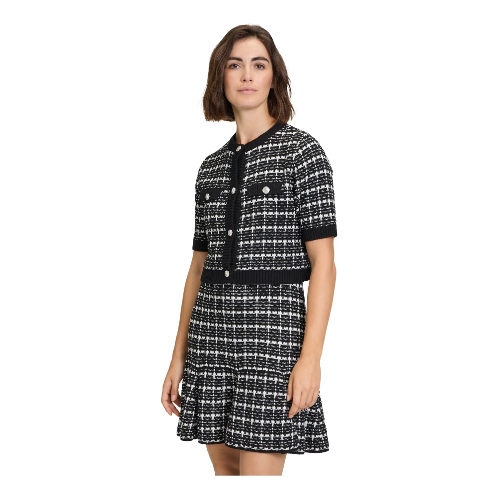 Vera Mont Gebreide jurk met ruche Black Dames