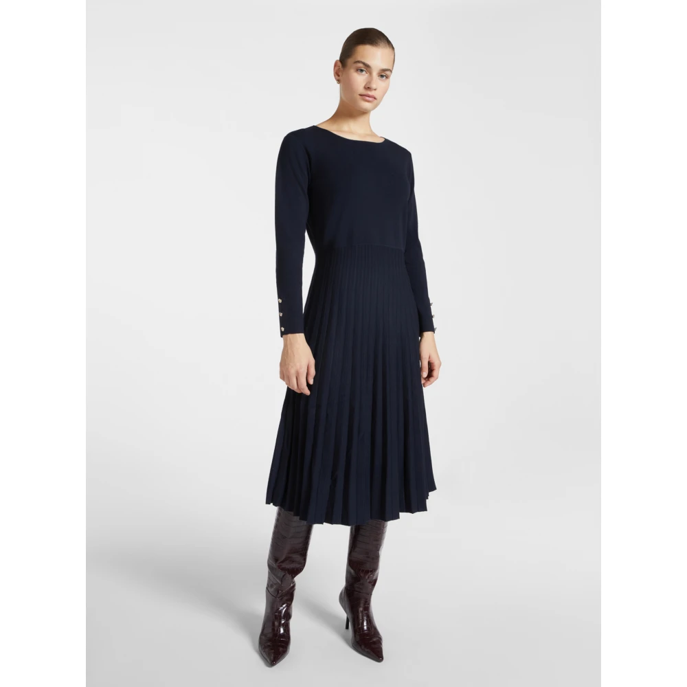 Elena Mirò Geplooide jersey jurk Blue Dames