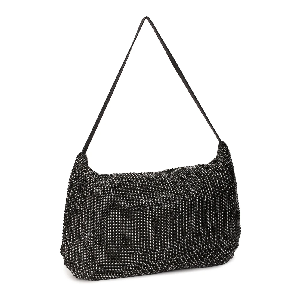 Kazar Zwarte handtas versierd met zirkonen Black Dames
