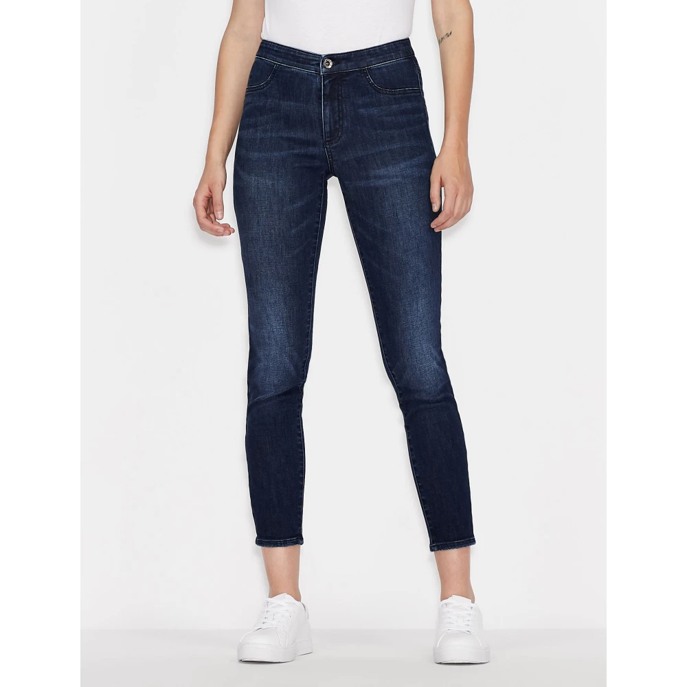 Armani Exchange Cropped Jeans Blue Dames