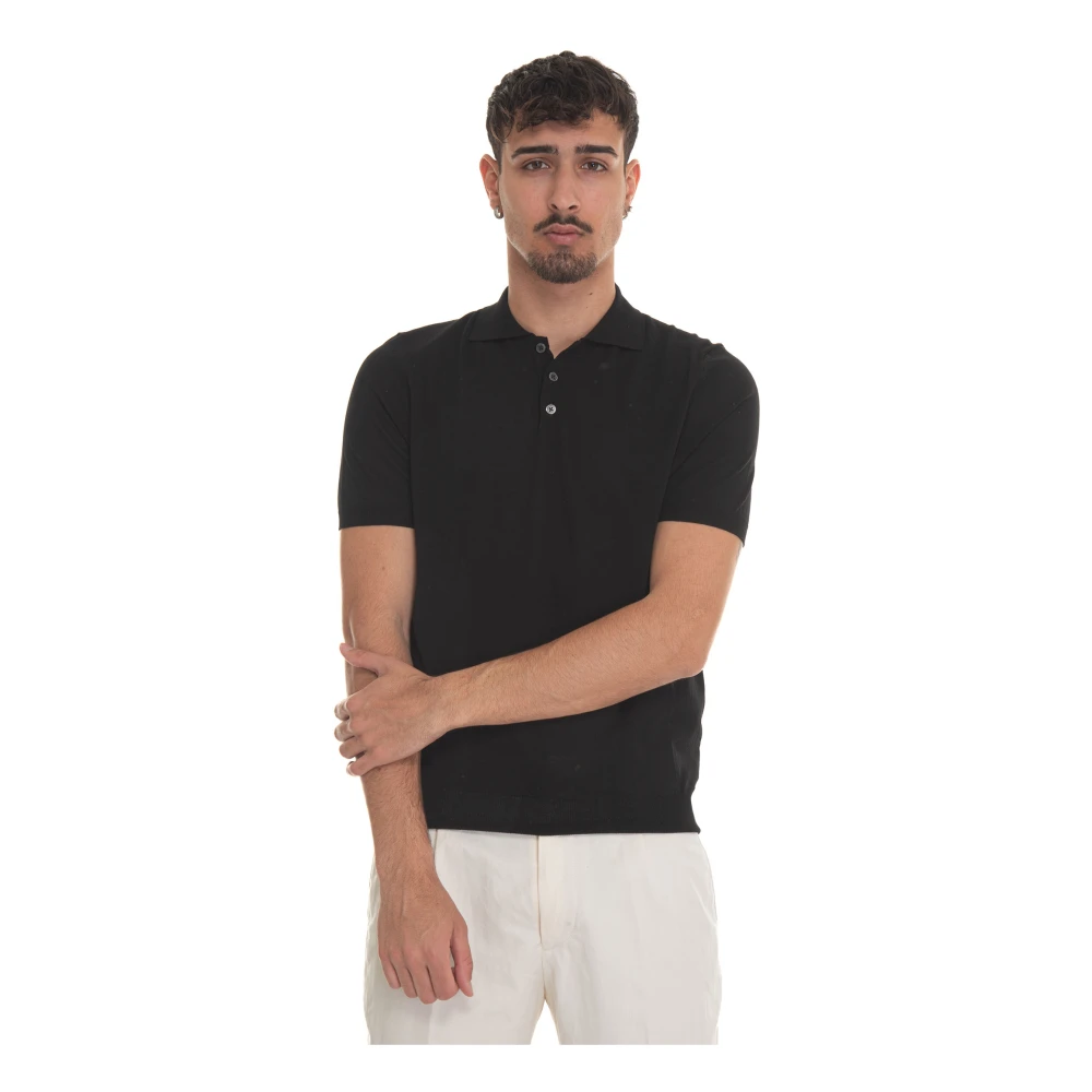 Hindustrie Lichtgewicht Katoenen Poloshirt Black Heren