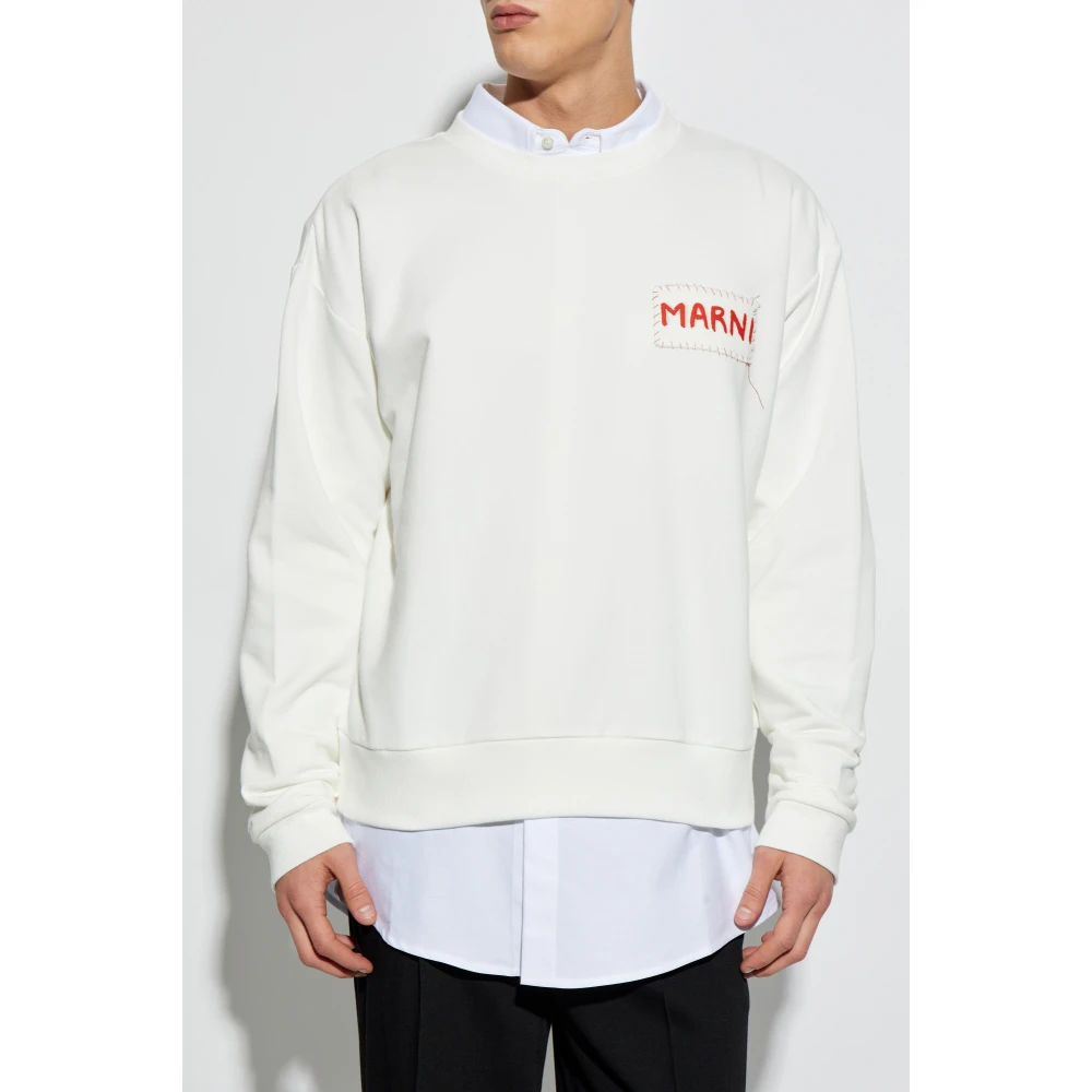 Marni Sweatshirt met logo White Heren
