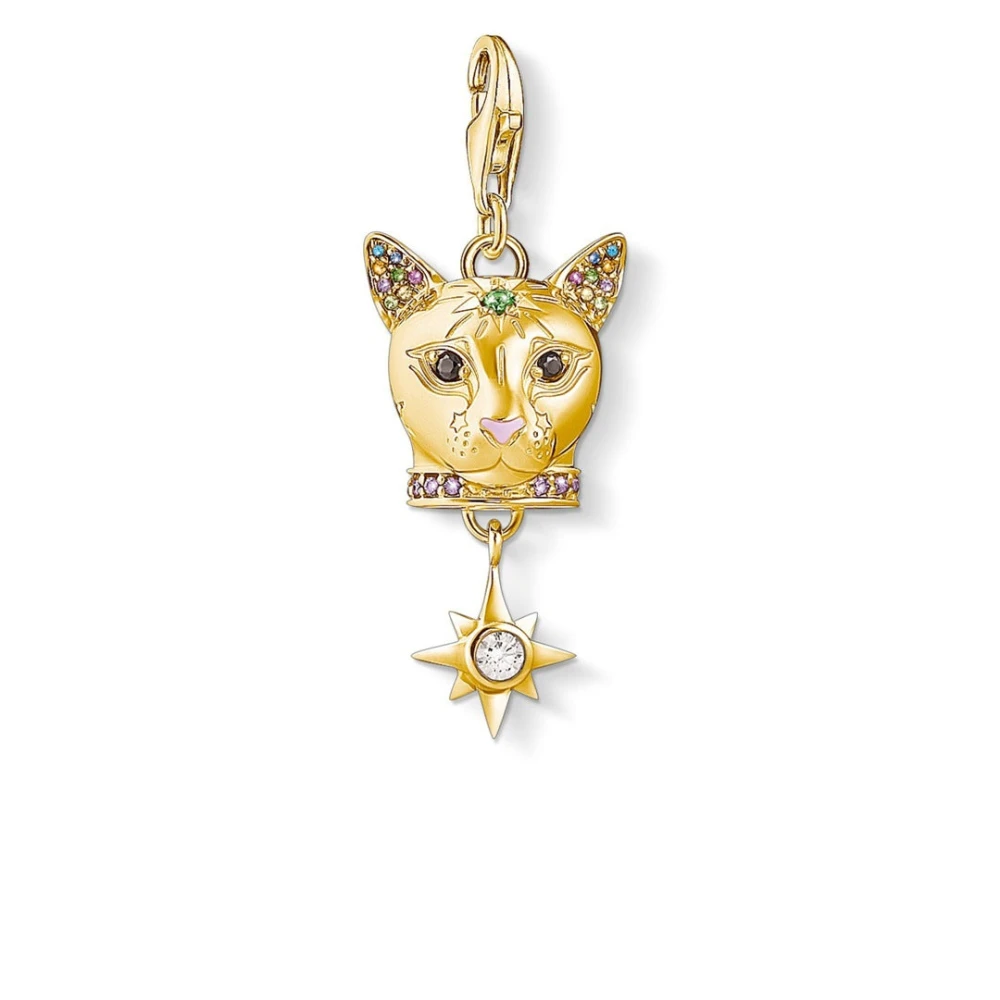 Thomas Sabo Guld Katt Charm Hänge 1819-471-7 Yellow, Dam