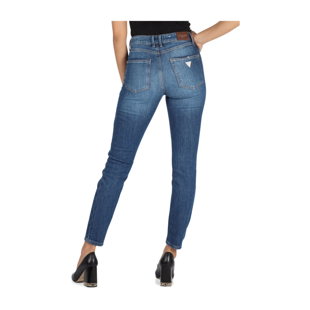 Guess Skinny High Jeans met Vijf Zakken Blue Dames