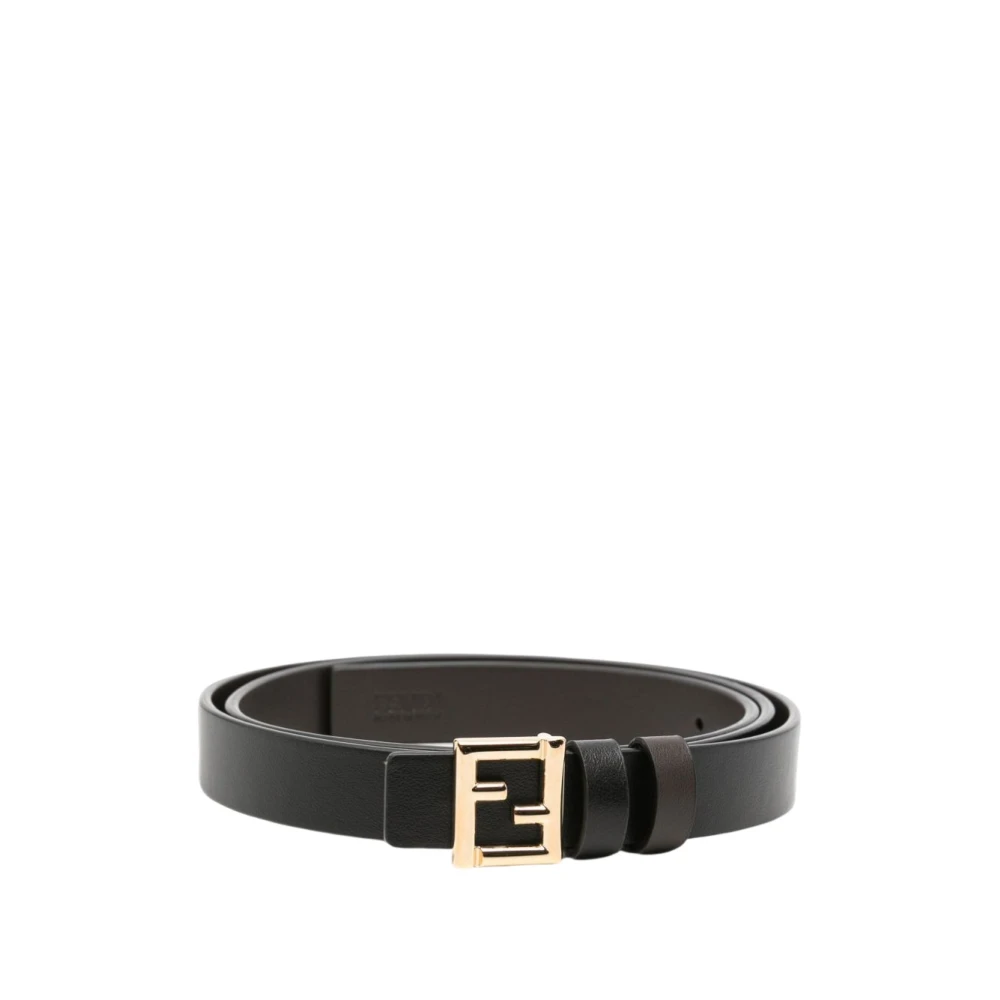 Fendi Ff Reversible Belt - Female - Belts - Black - 75 Cm - Accessories