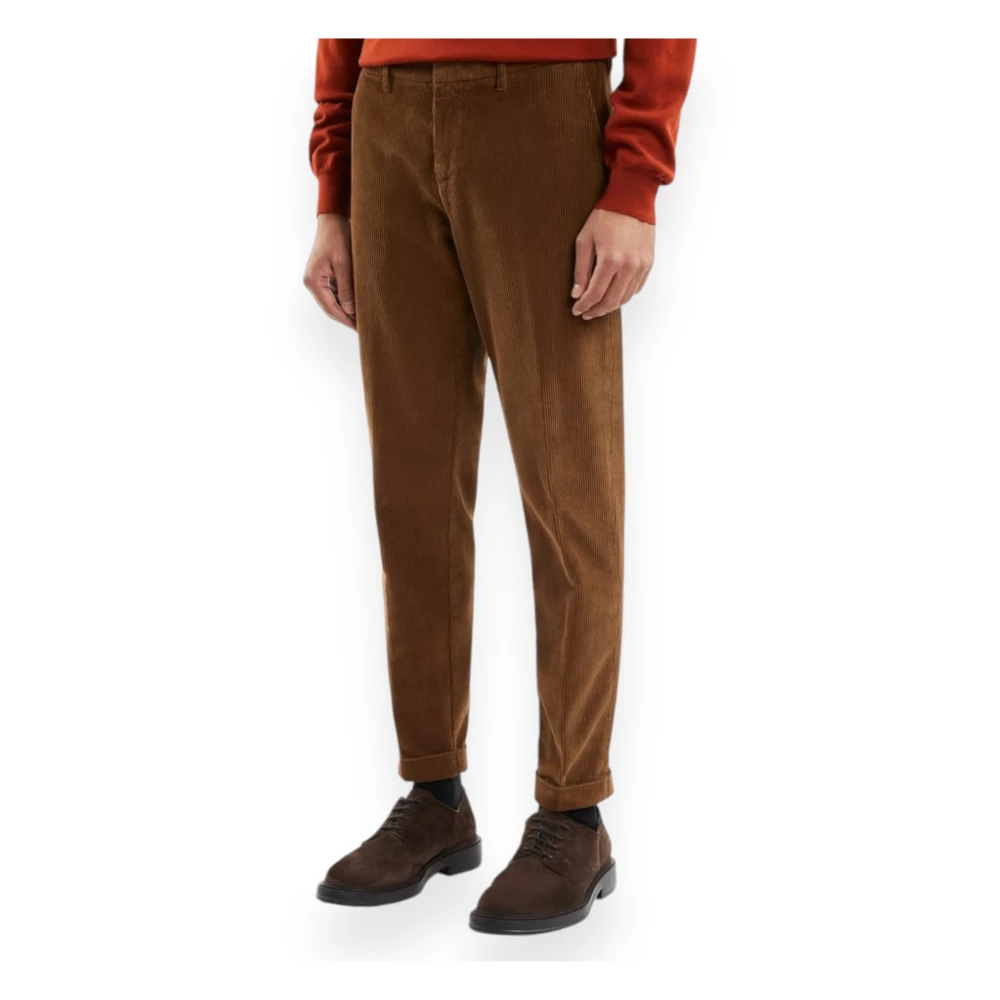 Fay Velvet Capri Broek met 500 Strepen Brown Heren