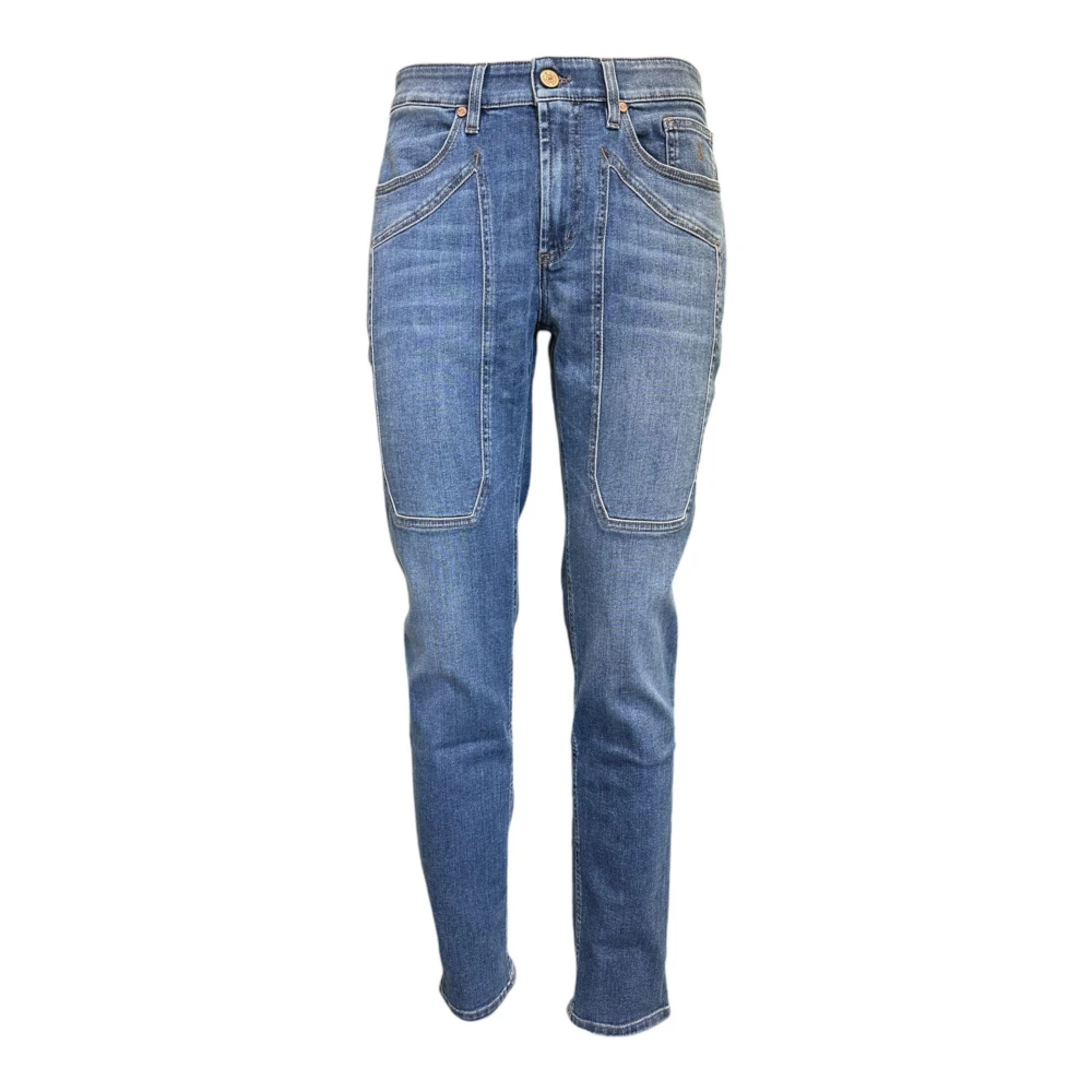 Jeckerson Slim Fit Heren Jeans met Patches Blue Heren