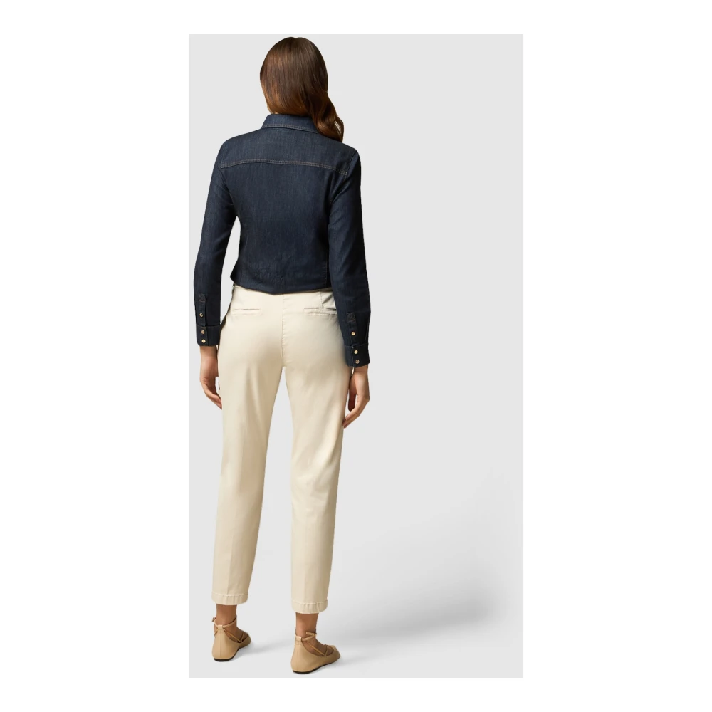 Oltre New York Tencel Blend Skinny Broek Beige Dames