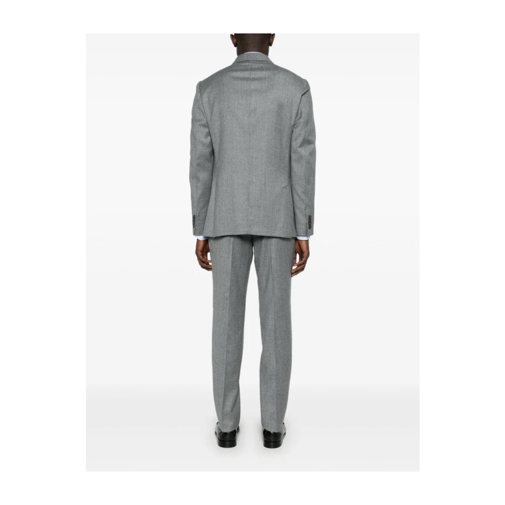 Ermenegildo Zegna Grijze Textuur Wollen Blazer en Broek Gray Heren