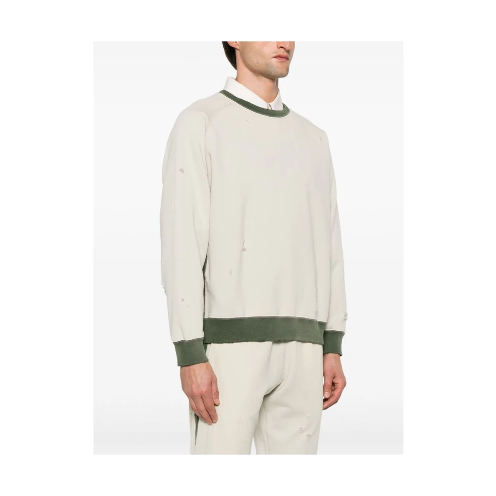 Needles Kleur-Blok Katoenen Trui Beige Heren