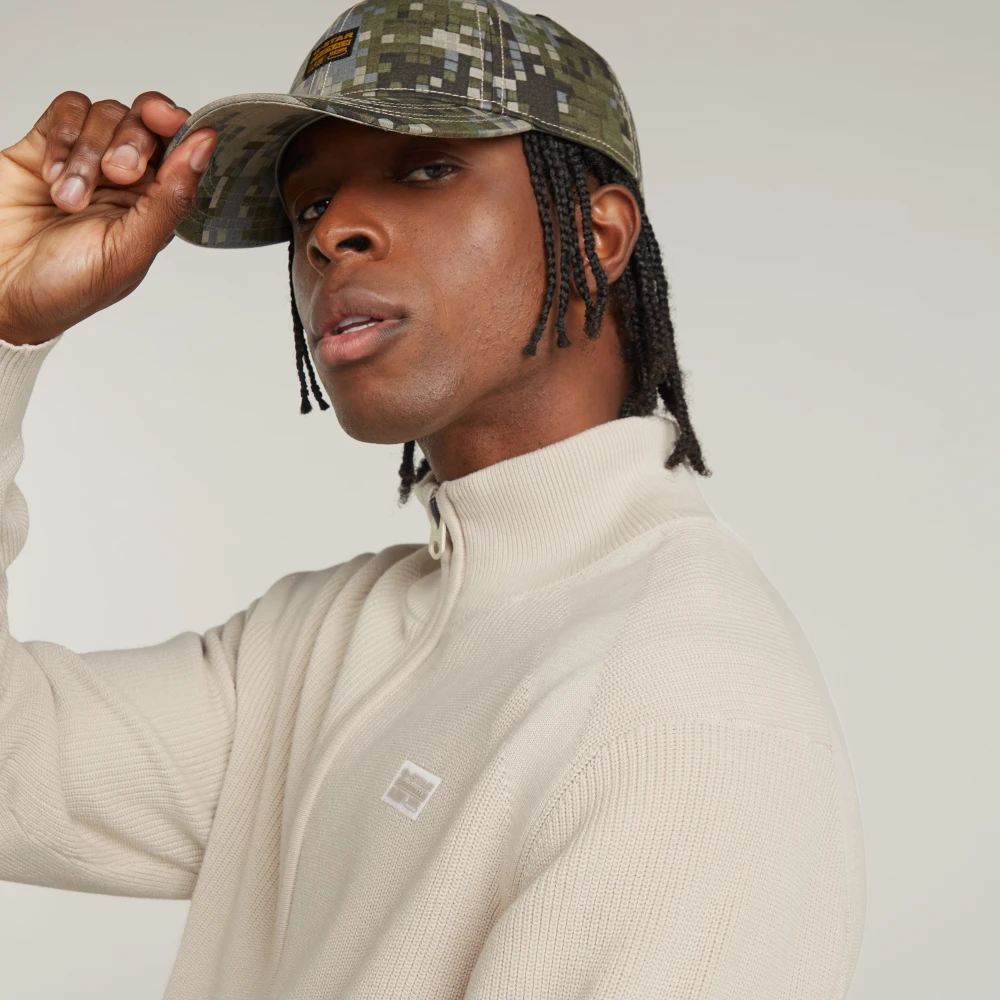 G-Star Klassieke Zip Gebreide Trui Beige Heren