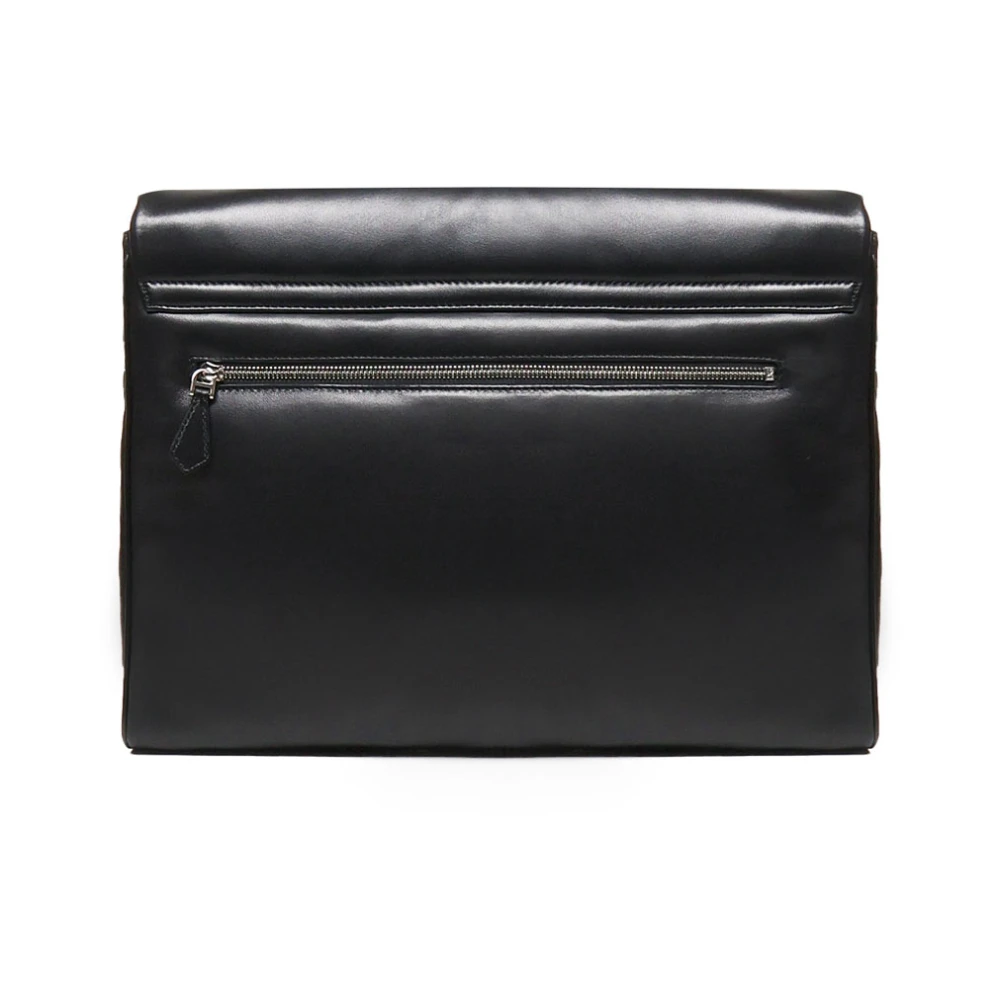 Dolce & Gabbana Zwarte Schoudertas met Drukknop Black Heren