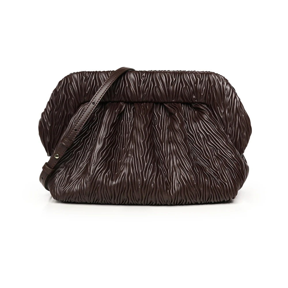 Themoirè Women's Brown Clutches, One Size, Bios Medium Clutch Bag
