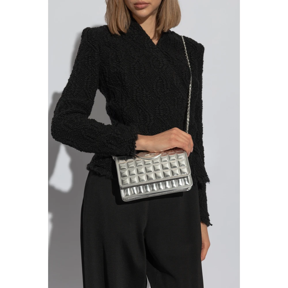 TORY BURCH Portemonnee op een band Fleming Soft Gray Dames