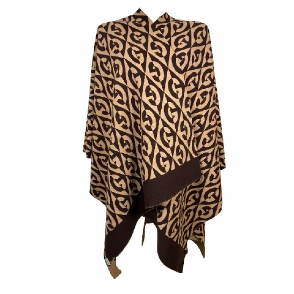 Gucci Vintage Pre-owned Cotton scarves Brown Dames