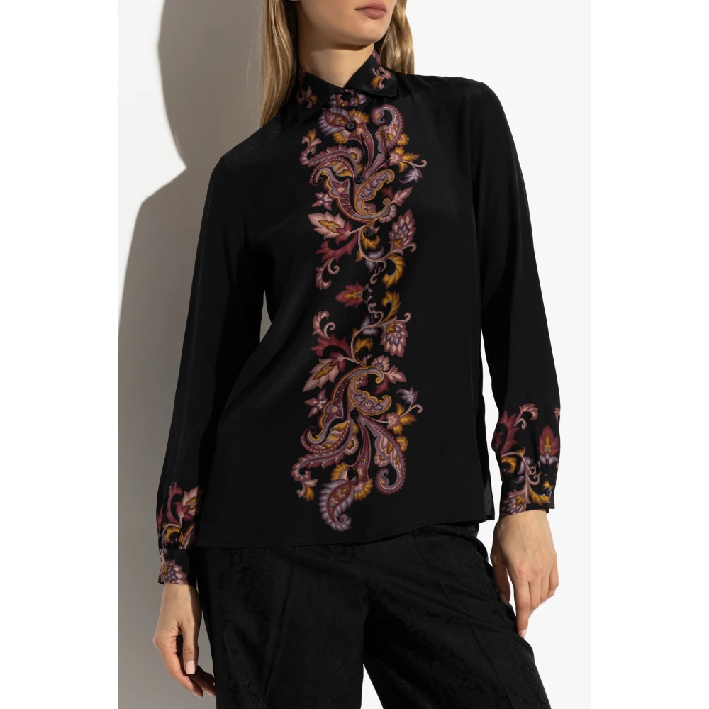 ETRO Zijden overhemd Black Dames