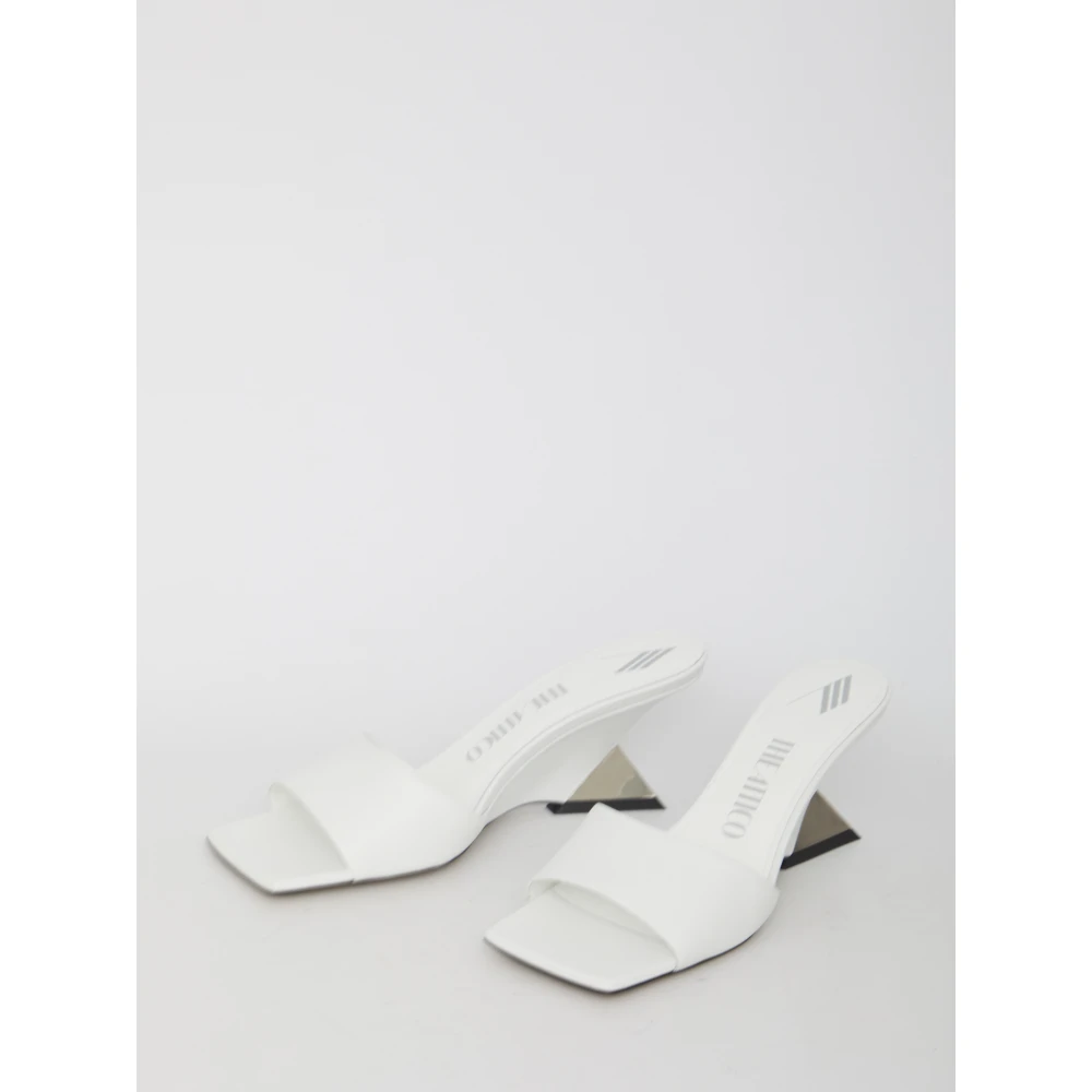 The Attico Witte Cheope Mules van leer met piramidehak White Dames