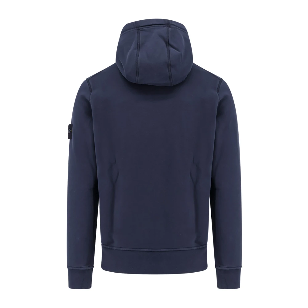 Stone Island Biologische Hoodie met Kangoeroezak Blue Heren