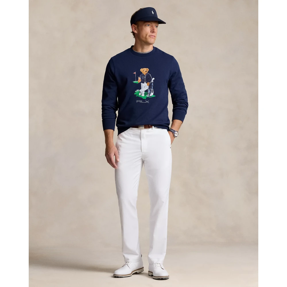 Polo Ralph Lauren Dubbelgebreide Sweatshirt RLX Refined Navy Blue Heren