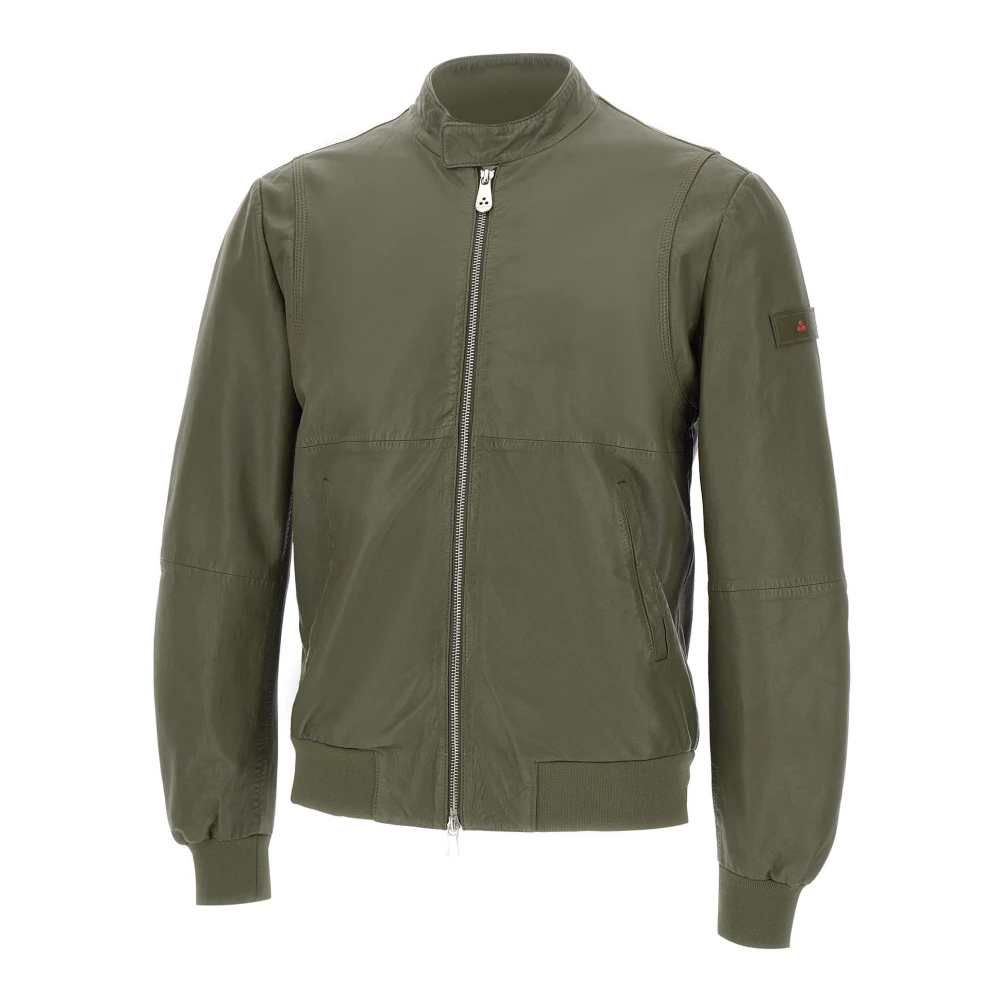 Peuterey Men's Green Leather Jackets, 2XL, Tureia Ppt Jacket