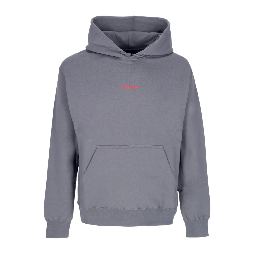 Propaganda Gray Hoodies, Male, Xl, Grey Ribs Hoodie With Snake Print