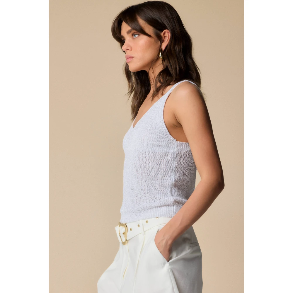 Kocca Stijlvolle V-hals gebreide kleding White Dames