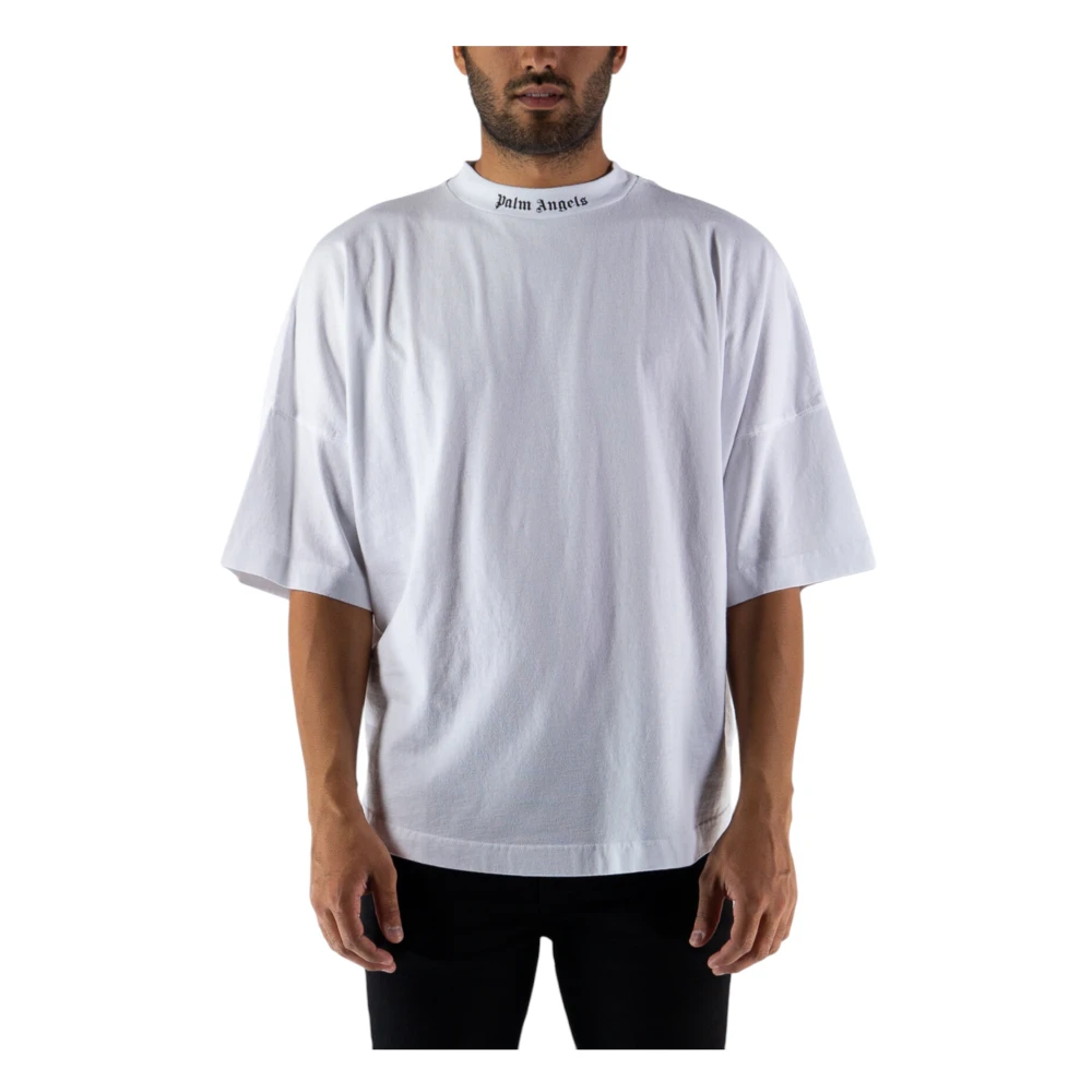 Palm Angels Oversize Katoen Unisex Volwassen T-shirt White Heren
