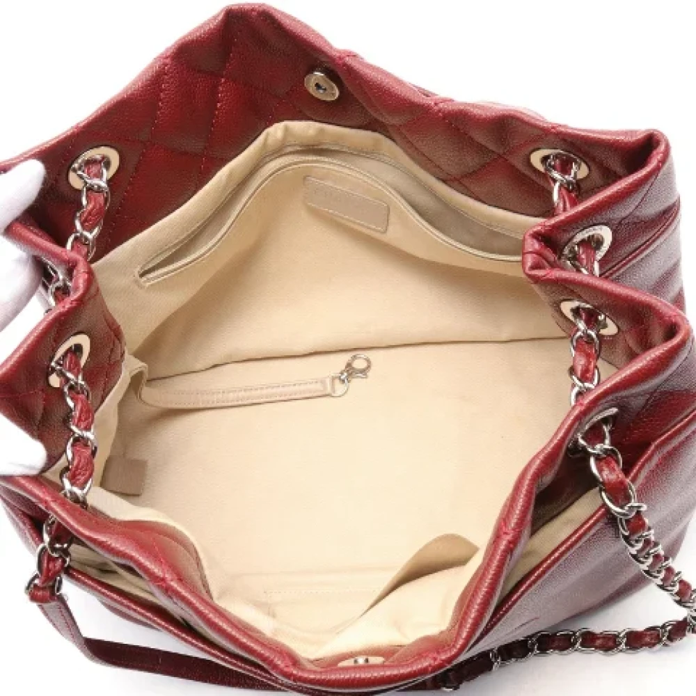 Chanel Vintage Pre-owned Leather crossbody-bags Red Dames