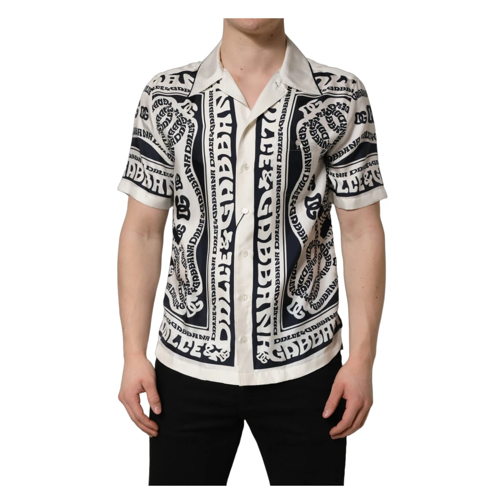 Dolce & Gabbana Black Short Sleeve Shirts, Male, M, Bandana Short Sleeve Shirt