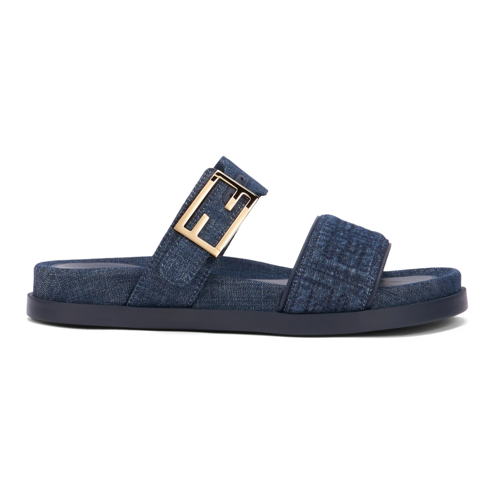 Fendi Women's Blue Sliders, 4 Uk, Feel Slides