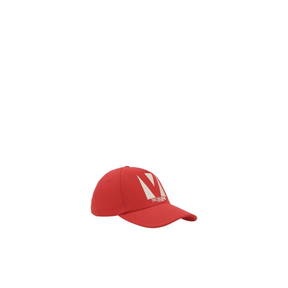 Valentino Garavani Rode Logo Baseball Cap Model Red Dames