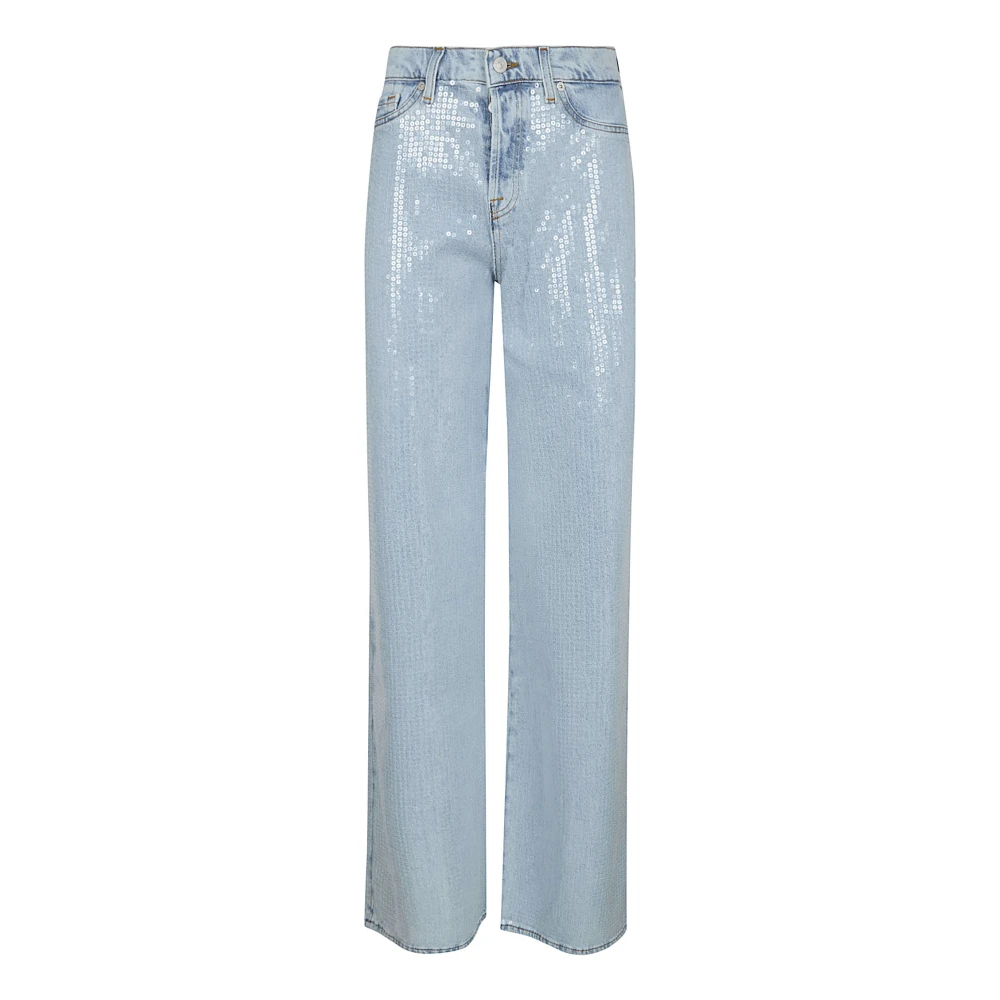 7 For All Mankind Women's Blue Lotta Wide Jeans - Wide Jeans - W26 - Jeans