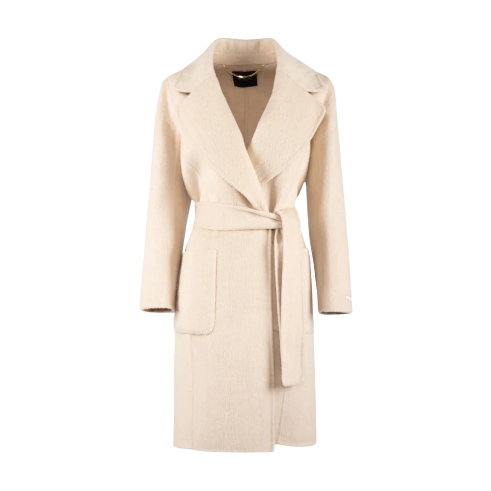 Nenette Korte Mantel Dubbele Stof Beige Dames