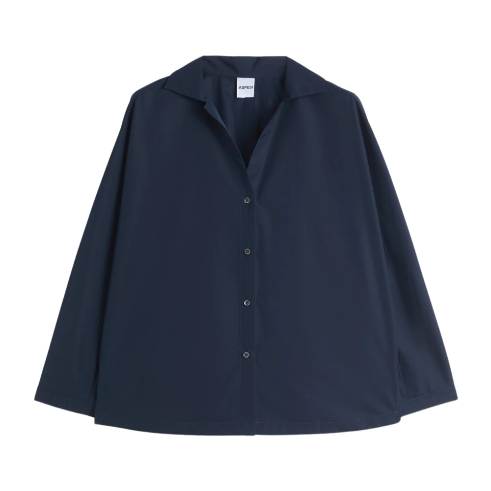 Aspesi Katoenen Poplin Overhemd Blue Dames