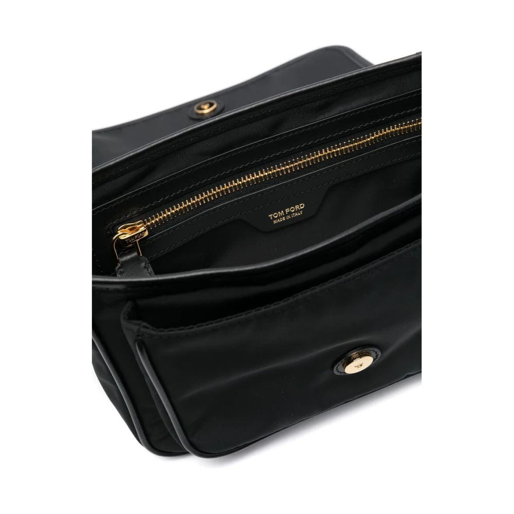 Tom Ford Zwarte Foldover Bum Bag Black Heren
