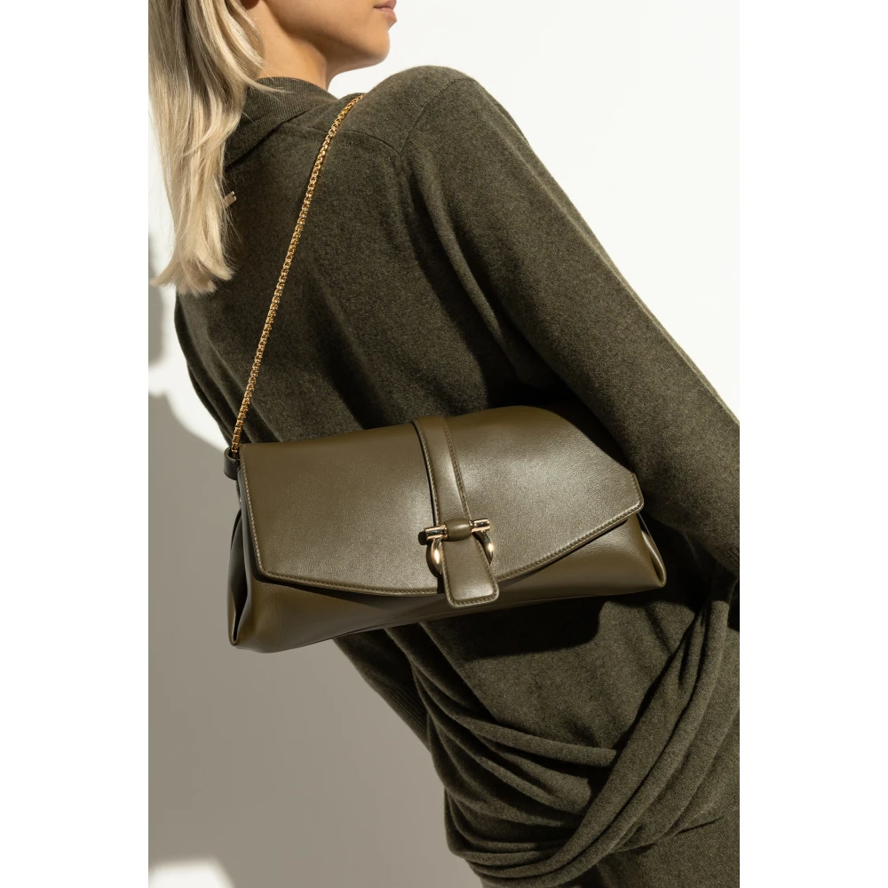 Salvatore Ferragamo Leren schoudertas Green Dames