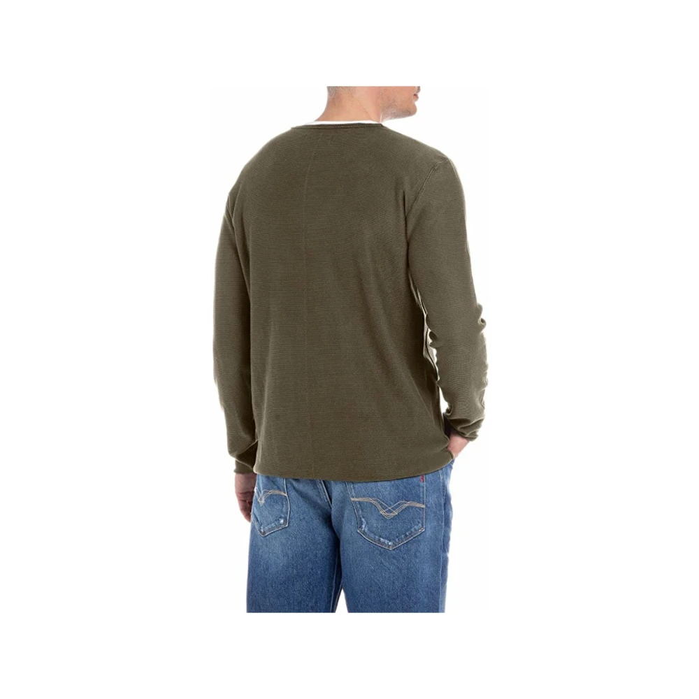 Replay Heren Gebreide Trui Ronde Hals Green Heren