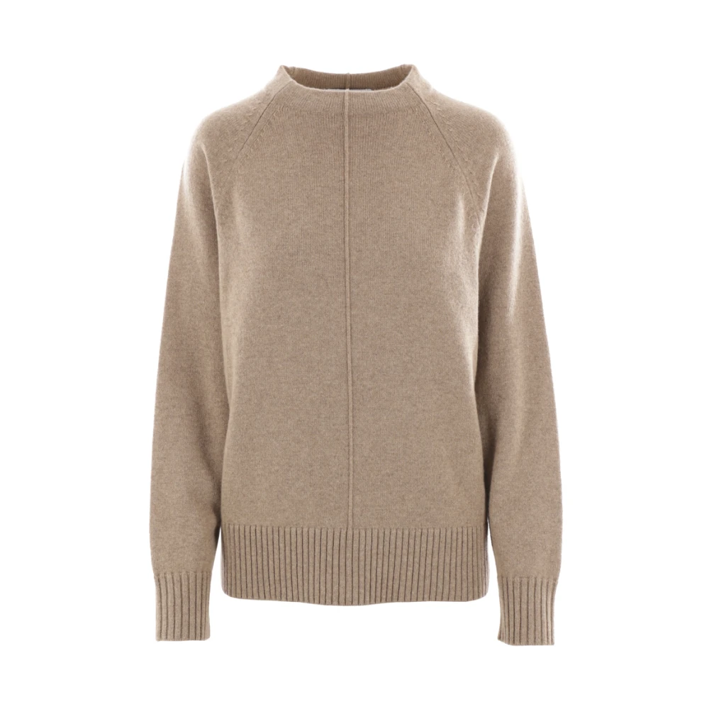 Max Mara Kasjmier Bruine Sweater Raglan Geribbeld Beige Dames