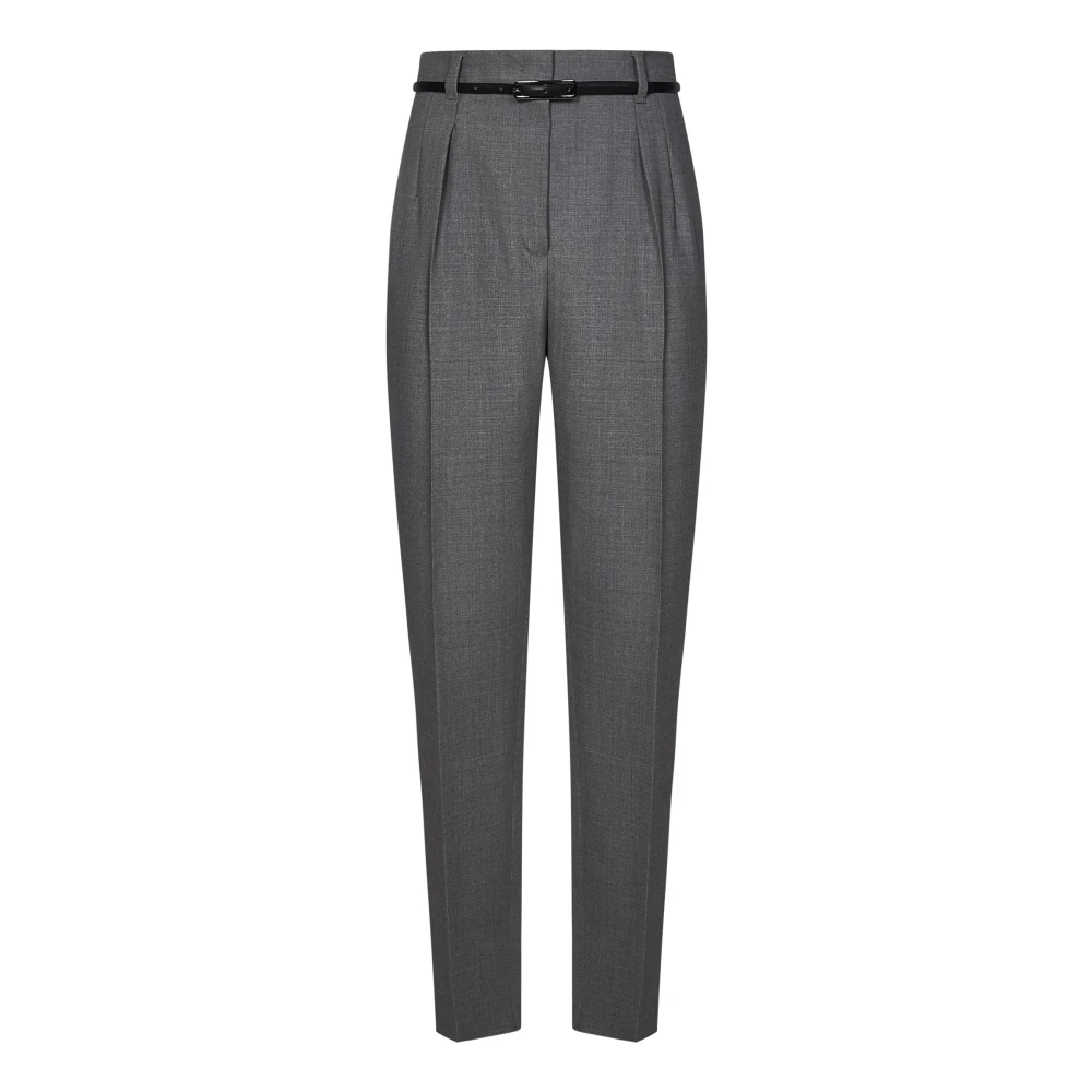 Max Mara Elegante Grijze Wollen Broek Gray Dames