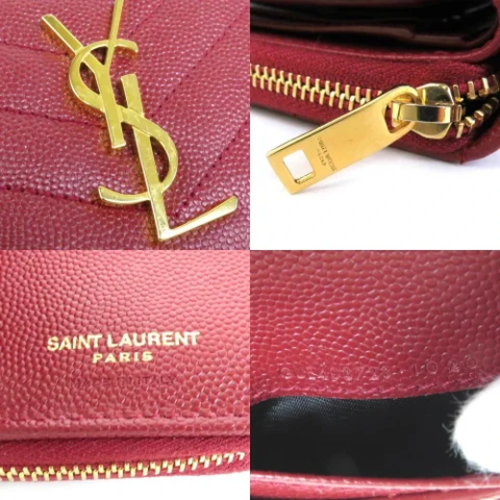 Yves Saint Laurent Vintage Pre-owned Leather wallets Red Dames