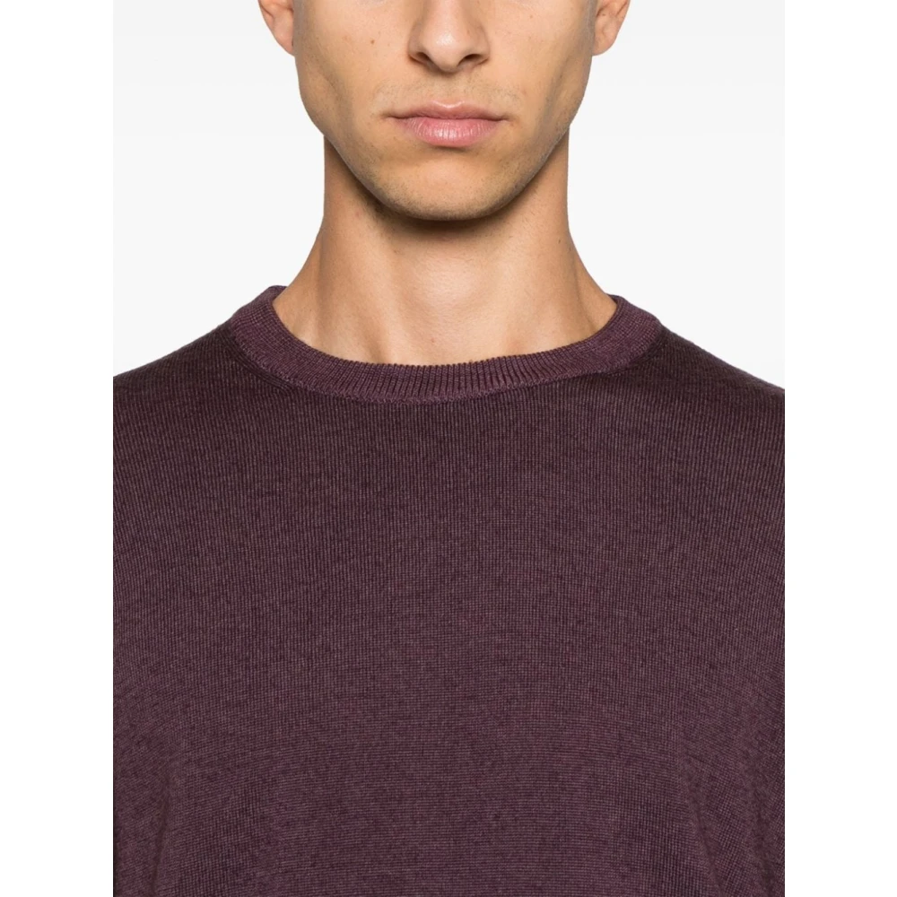 Woolrich Bordeaux Gewassen Crewneck Trui Red Heren