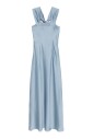 bleu-ocean-robe-drapee-col-carre