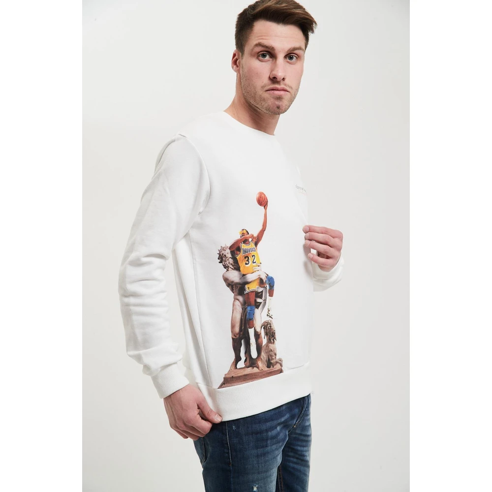 Throwback Stijlvolle Fleece Trui White Heren